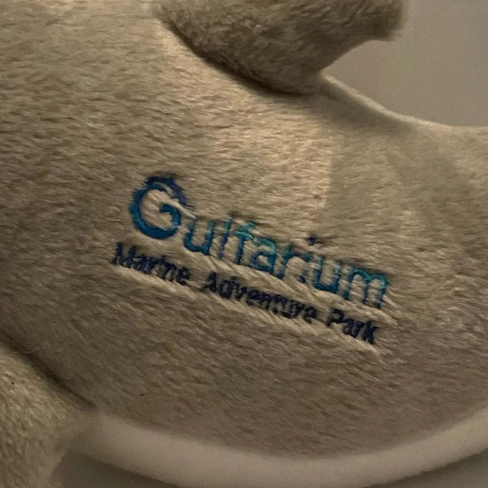 Gulfarium Plush Gray Dolphin Stuffed Animal Toy EUC